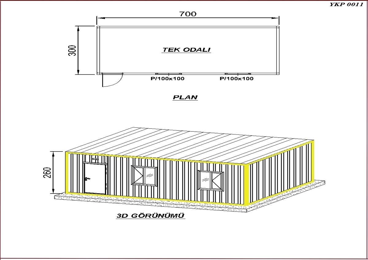 3X7 Standart Sandviç Panel Konteyner Sistemler